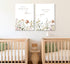 2 Pcs Wildflower Nursery Canvas Wall Art Flower Botanical Sentence Poster Painting Picture Wall Decor Boho Girl