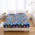 Bedding Fitted Sheet with Deep Pocket for Twin Bed, Dino Printed Thicken Fabric (Navy Blue)