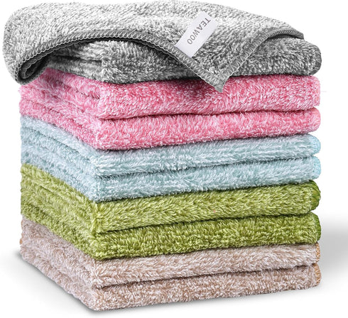 TEAWOO 10 Pack Premium Washcloths, Highly Absorbent and Super Soft Face Towels, Multi-Purpose