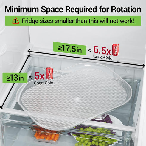 LAMU 2Pack Lazy Susan Turntable Organizer for Refrigerator, Rotating Rectangular Storage for Cabinet, Pantry, Clear