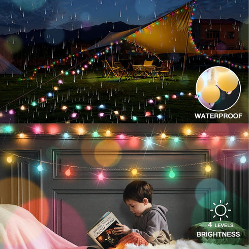 33ft 100 suddus Easter Lights Plug in, Led USB Pastel String Lights with Timer, Globe String Lights Indoor