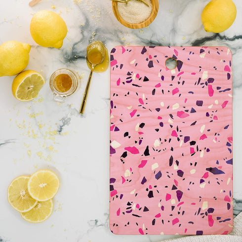 Society6 Emanuela Carratoni Pink Terrazzo Style Cutting Board, 16" x 10.5" x 1/2" .5lb, Multi