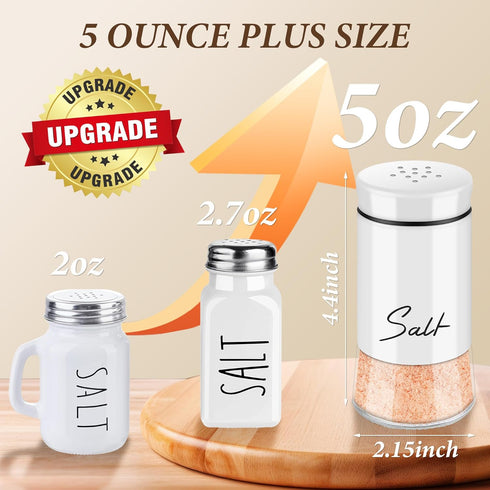 Salt and Pepper Shakers Set, Kitchen Decor and Accessories for Countertop, Refillable Design (Black + White)