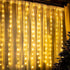 Curtain Window String Lights 6.5 x 5 Feet LED Copper Tapestry Backdrop Twinkle Fairy Lights, Battery Operated