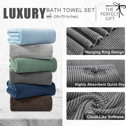 8-Piece Set Bathroom|2 Sheet,2 Towels,4 Cozy Set Premium Towel for Oversized Large Bath Hand Washcloths|Soft Highly
