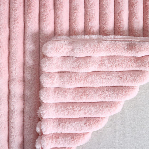 Super Soft Throw Pillow Cover, 20x20 Double Side Faux Fur Cushion Cover, Pink, 1 Piece