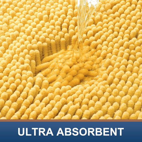 smiry Chenille U-Shaped Toilet Bathroom Rugs, Soft Absorbent Non-Slip Contoured Rugs, Machine Washable Bath Mats for