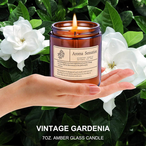 Gardenia Scented Candles,Soy Candle for Home Scented, Long Lasting Candle, Candles Gifts for Women and Men