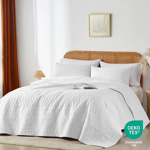 Set,White Set Seasons,2 Piece(1 Quilt,1Pillow akkialla Twin Size Quilt Bedding Lightweight Microfiber Soft