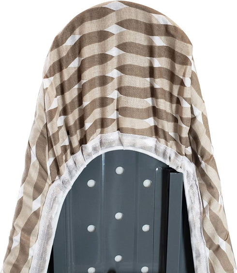 HOMZ Premium Standard Width Ironing Board Cover and Pad, Taupe/Brown/White Pattern