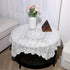 SynHHergyx 35 35 Inch Small Square Tablecloth Lvory Lace Tablecloth Side Table Cover Crochet Tablecloth for Round