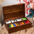 packet 8 Acacia Wooden Tea Bag Organizers, Tea Storage Boxes, Tea Caddy for Tea Bags Chest, Teabag Holder Containers