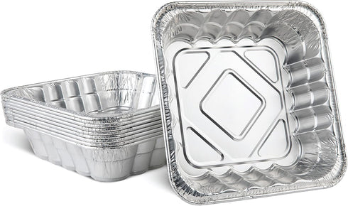PLASTICPRO Disposable 10'' X 10'' X 3'' Aluminum Tin Foil Baking Pans - Perfect for Cakes, Breads, Lasagna
