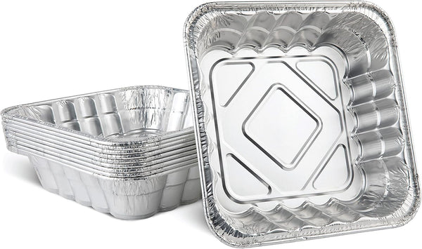 PLASTICPRO Disposable 10'' X 10'' X 3'' Aluminum Tin Foil Baking Pans - Perfect for Cakes, Breads, Lasagna