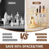 YCIA&DONE Corner Counter Bathroom Organizer Countertop, 2 Tiers Cosmetic Perfume Tray, Vanity Organizer for Makeup, Skincare, Clear Corner Rack for Bedroom, Bathroom, Kitchen(Amber Gold) by YCIA&DONE