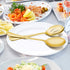LIANYU 2 Gold Serving Spoons, 2 Gold Slotted Spoons, 2 Gold Forks, 8 3/4 Inch Set for Catering