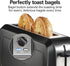 Hamilton Beach Extra Long Slot 2 Slice Toaster - Browning Control, Bagel Function, Modern Slim Design, Black
