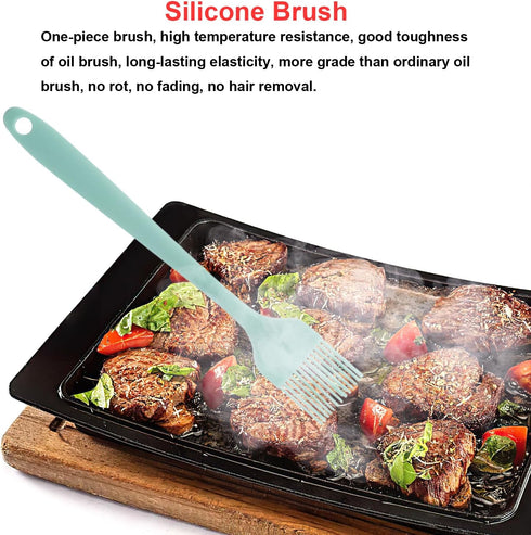 Light Green Silicone Spatulas Set, Heat Resistant Rubber Spoon Spatula, Non-Stick Scrapers for Baking Mixing