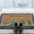 Winter Welcome Mats for Front Door, Faux-Coir Pinetree Door Mat 17x30 inch