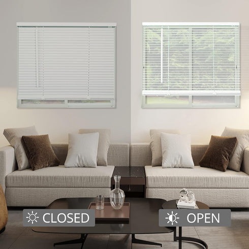 CHICOLOGY Mini Blinds for Windows, Horizontal Window Blinds, Gloss White, 24"W X 36"H, Blinds & Shades for Doors