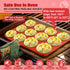 2PCS Silicone Muffin Pan - Thicken-12 Cup Non-Stick Baking Pan for Muffin Cakes, Tart, Bread - Dishwasher & Microwave