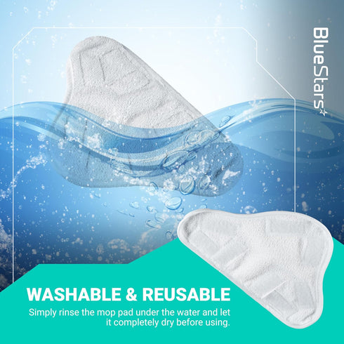 BlueStars 8-Pack Microfiber Steam Mop Pads, Washable & Reusable Replacement Pads for 5-in-1 Steam Mop Models