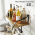 Love-KANKEI Floating Shelf, Rustic Wood Kitchen Spice Rack with Towel Bar and 8 Removable Hooks for Utensils