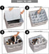 Moteph Shoe Organizer for Closet - Shoe Storage Organizer with Clear Cover & Adjustable Dividers (Grey, Medium - 16