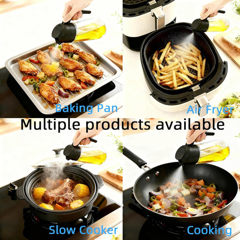 16oz/470ml 2 1 Oil Sprayer for Cooking, in Oil Dispenser for Kitchen, Olive Oil Sprayer, Food Grade Glass Bottle