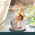 Hanobe Decorative Tray for Coffee Table: Round Candle Plate Holder Centerpieces for Dining Room Kitchen - Wooden