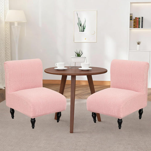Armless Armless 2PCS) Accent Chair Cover Stretch Leaf Jacquard Chair Covers for Living Room Slipper Chair Slipcover