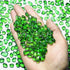 WAYBER 1Lb Green Glass Stones - Irregular Sea Glass Pebbles for Vase Filler, Handmade Gift, Terrarium Decoration