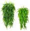 Fake Fern Artificial Hanging Ferns - UV Resistant Faux Greenery Plant for Wall, Wedding Party Decor (2Pcs)