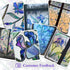 Coavas Stained Glass Window Privacy Film, 3D Violet Flower Static Cling Decals, 17 x 118.1 Inch, Bathroom Sun Heat