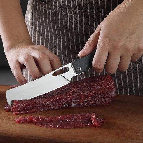 ZhengSheng Folding Chef Knife 4.8" Sharp 440A Stainless Steel Blade G10 Handle Pocket Foldable Kitchen Knife Utility Knife for Outdoor Camping Cooking by ZhengSheng