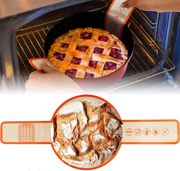 UBeesize Thickened Silicone Bread Sling, Reusable Non-Stick Baking Mat for Dutch Oven 2-8 Qrt, Easy to Clean