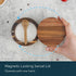 KITCHENDAO Acacia Wood Salt Cellar Bowl Box with Built-in Spoon, Elegant Kitchen Salt Container with Swivel Magnetic