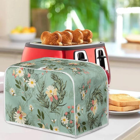 Toaster Dust Cover for 2 Slice, Stain Resistant Kitchen Appliance Cover with Top Handle