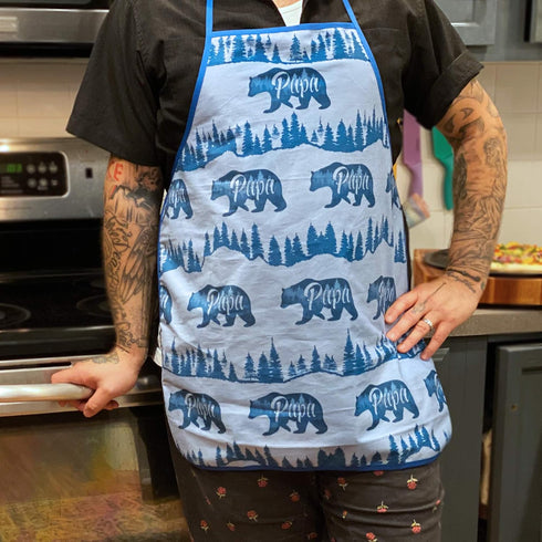 Papa Bear Funny Father's Day Cooking Graphic Novelty Kitchen Accessories, Cool Animal Oven Mitt