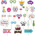 29 Pieces Birthday Photo Booth Props Kit for Kids Birthday Theme Table Centerpiece Craft Cutouts with Glue Dots