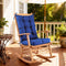 QemoraHome Outdoor Rocking Chair Cushion Set Waterproof Weather Resistant Tufted with Ties, Non-Slip