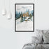 16"x24" SIGNWIN Framed Canvas Print Wall Art Woodland Nursery Decor Log Cabin Winter Snow Mountain Forest Nature Modern