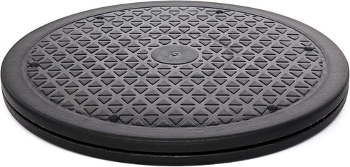 12 Inch Lazy Susan Turntable Organizer, Non Skid Large Plastic Turn Table for Cabinet, Black, 1 PC