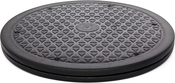 12 Inch Lazy Susan Turntable Organizer, Non Skid Large Plastic Turn Table for Cabinet, Black, 1 PC