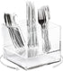 ELTOW Acrylic Swivel Silverware Caddy, Stylish Kitchen Table Organizer for Spoons, Forks, Knives, Napkins