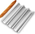 Baguette Pan, French Bread Pans For Baking Pan, Nonstick 3 Slots Perforated Italian Loaf Pan Mold Long French Bread Pan, Silver