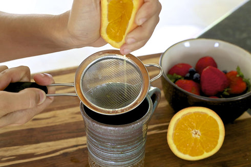 Fine Mesh Stainless Steel Mini Tea Strainer, 3 inch, Ideal for Straining Teas and Cocktails