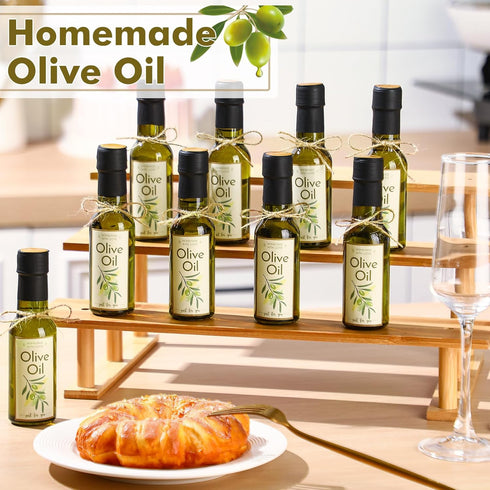 Havawish 20 3oz Pcs Homemade Mini Olive Oil Bottles Hot Sauce Glass Bottles with Leak Proof Screw Cap Funnel Clear