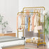 Wheels,3 4 Sooyee Double Rod Clothing Rack with Tier Garment Racks for Hanging Clothes,Portable Clothes Rack with Hooks
