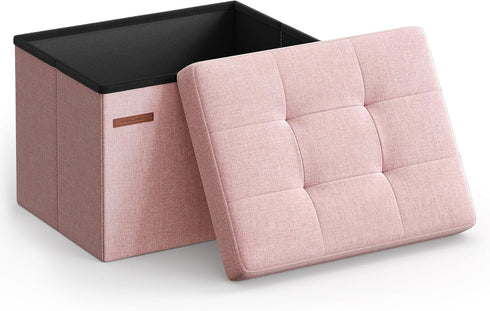 SONGMICS MAZIE Collection - Small Folding Storage Ottoman, Foot Rest Stool, 12.2